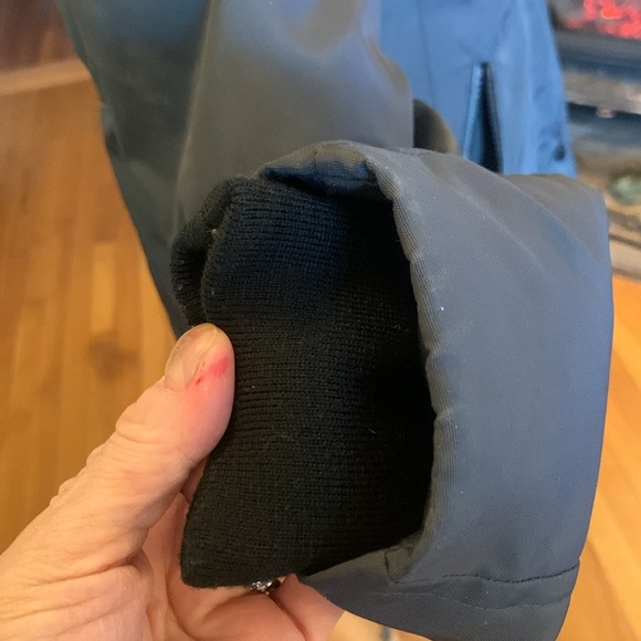 ANDREW MARC BLACK LAYERED PUFFER DOWN STORM WINTER COAT LEATHER TRIM - Picture 9 of 16